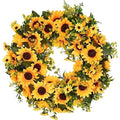Sunflower Wreath for Front Door 18 Inch Summer Wreath Door Wreaths Wall Decor-Yellow
