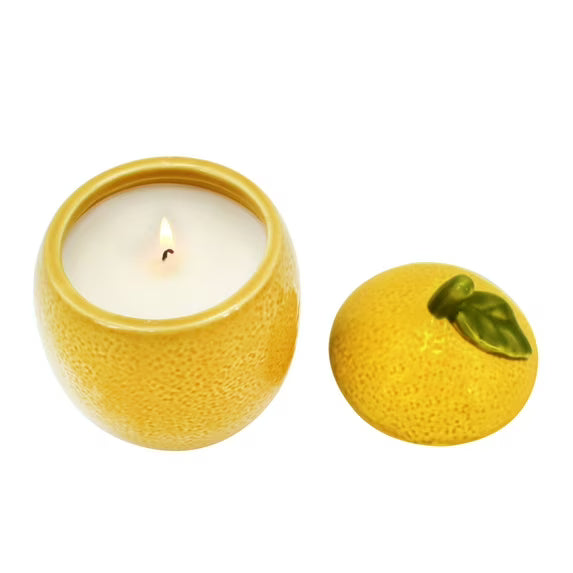 Candle, Lemon and Mint Scent, 6 oz, Single Wick