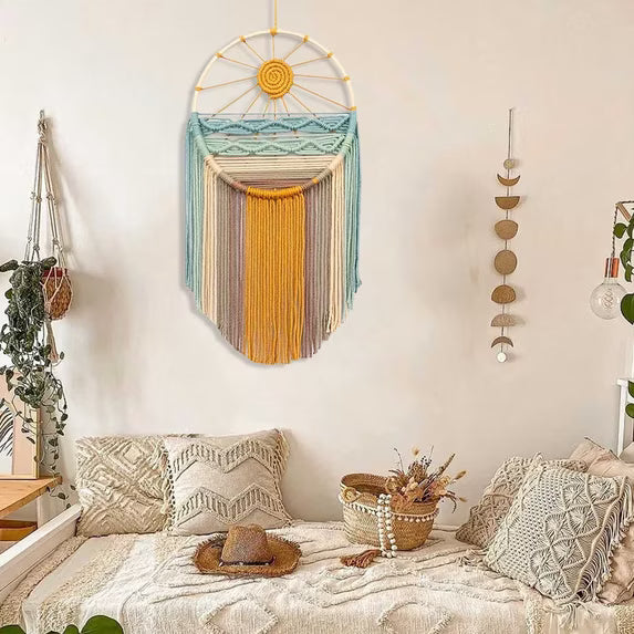 Extra Large Boho Dream Catcher Wall Decor Handmade Woven Macrame Tapestry Sun Art for Bedroom Living Room