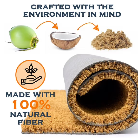 Sunflower Coir Doormat 30x17 Inch, Sunshine Outdoor Welcome Mat for Outside