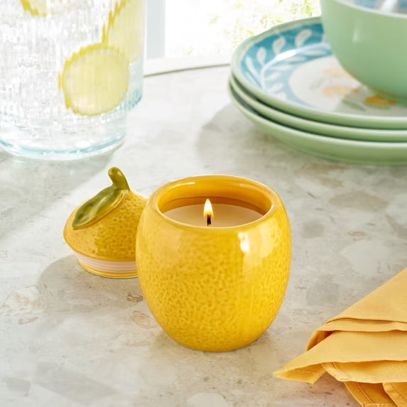Candle, Lemon and Mint Scent, 6 oz, Single Wick